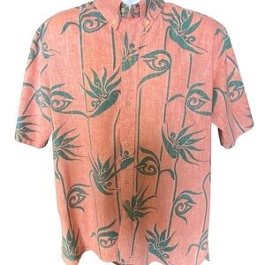 VTG REYN SPOONER Alfred Shaheen Aloha Hawaiian Floral Shirt Men L Lar…